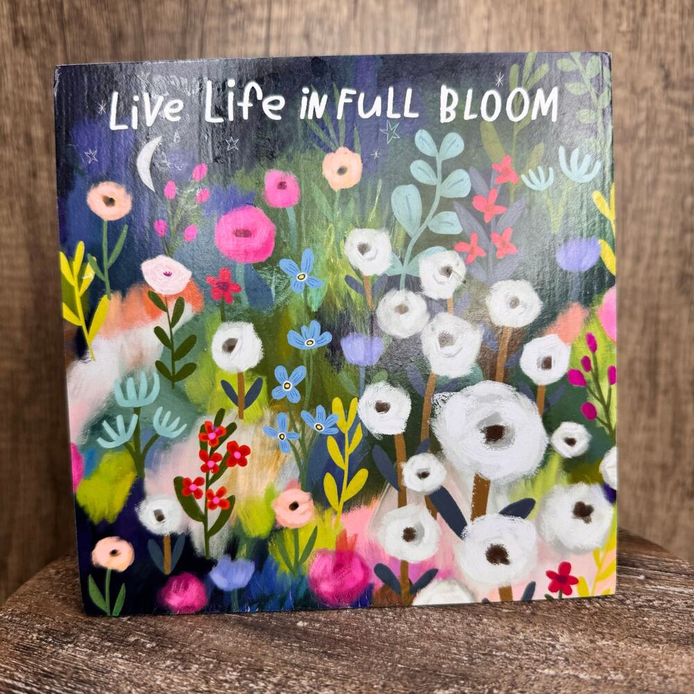Rustic Wood Sign Flowers Gardening boho home decor NEW